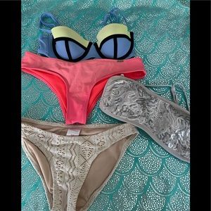 4Pc VS Swim Separates 2 bottoms 2 tops XS start suntanning at poolside or beach